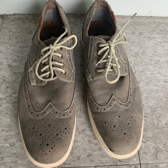 Steve Madden Mens RANNEY Gray Lace Up Wingtip Oxford Sneaker Shoes Size 13 - Picture 2 of 13